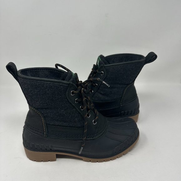 Kamik Sienna Mid Waterproof Black Winter Boot Rubber Wool 200 g Thinsulate - Picture 5 of 16